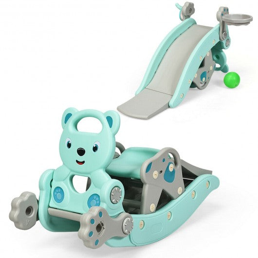 4-in-1Baby Rocking Horse Slide Set-Green