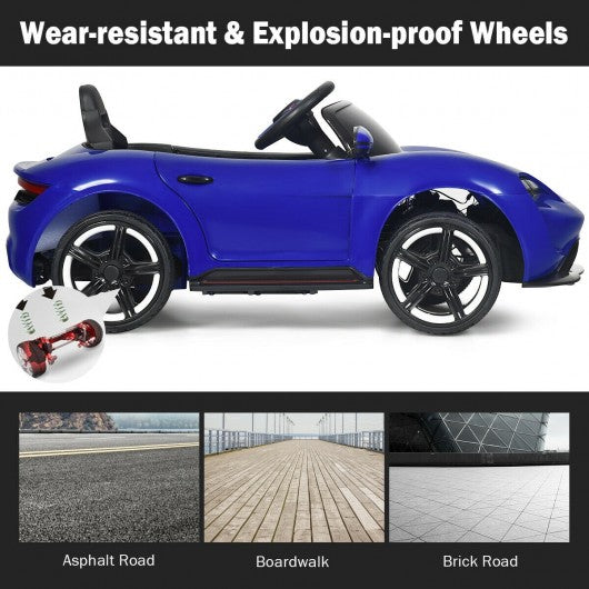 12V Kids Ride On Car with MP3 & LED Light-Blue