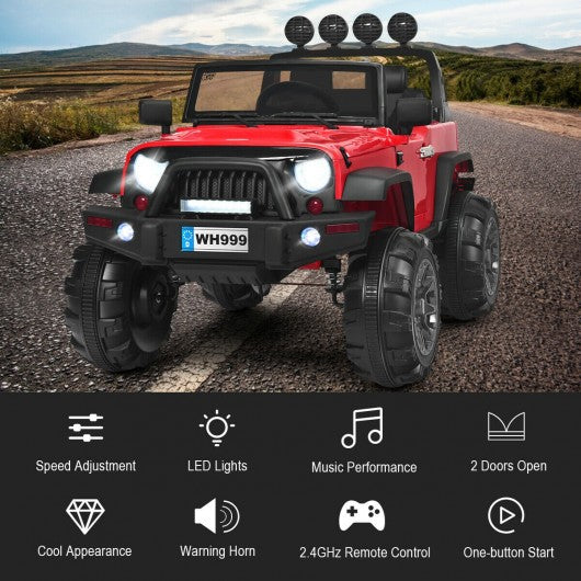 12V Kids Spring Suspension Ride On Truck-Red