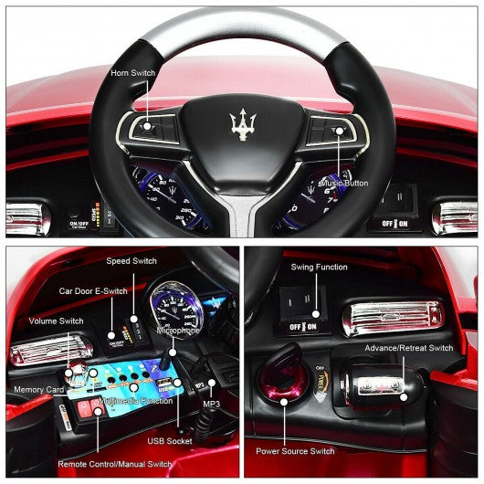 6V Licensed Maserati Kids Ride On Car-Red