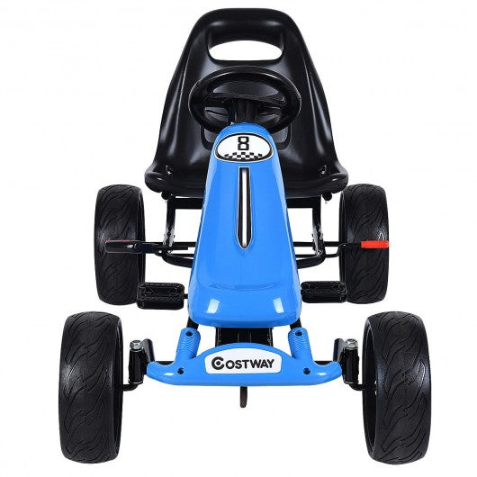 Outdoor Kids 4 Wheel Pedal Powered Riding Kart Car-Navy