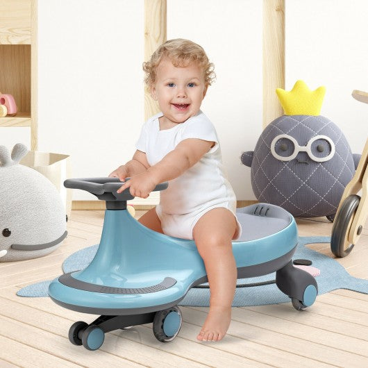 Wiggle Car Ride-on Toy with Flashing Wheels-Blue