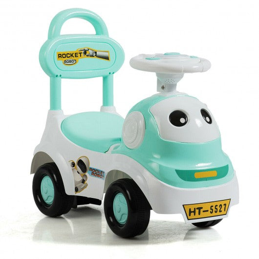 3-in-1 Baby Walker Sliding Pushing Car w/ Sound-Green