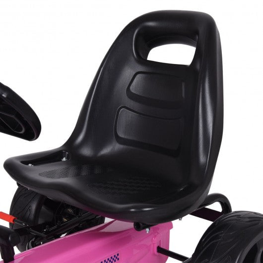 Outdoor Kids 4 Wheel Pedal Powered Riding Kart Car-Pink