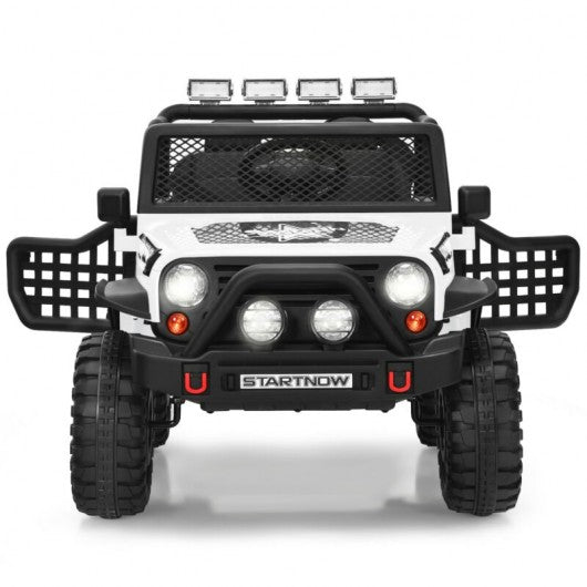 12V Kids Remote Control Electric  Ride On Truck Car with Lights and Music -White