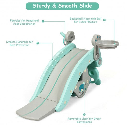 4-in-1Baby Rocking Horse Slide Set-Green
