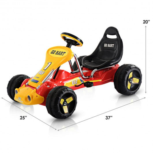 Go Kart Kids Ride On Car Pedal Powered Car 4 Wheel Racer Toy Stealth Outdoor-Red