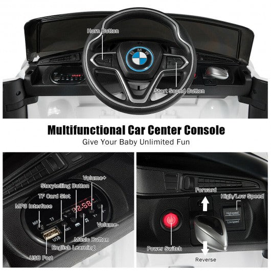 12V Licensed BMW I8 Kids Ride On Car-White