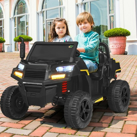 12V Battery Powered Kids Ride On Dumpbed Truck RC-Black