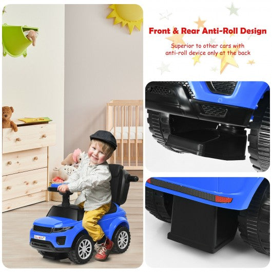 Honey Joy 3 in 1 Ride on Push Car Toddler Stroller Sliding Car with Music-Blue
