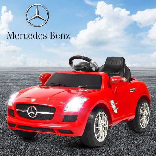 New Red Mercedes Benz sls r/c Mp3 Kids Ride on Car Electric Battery Toy-Red
