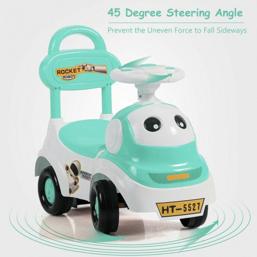 3-in-1 Baby Walker Sliding Pushing Car w/ Sound-Green