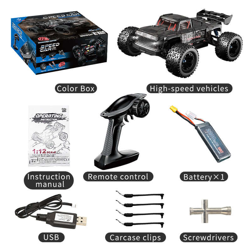 KF16 1:12 Brushless RC Monster Truck – 70km/h 4WD Off-Road Beast