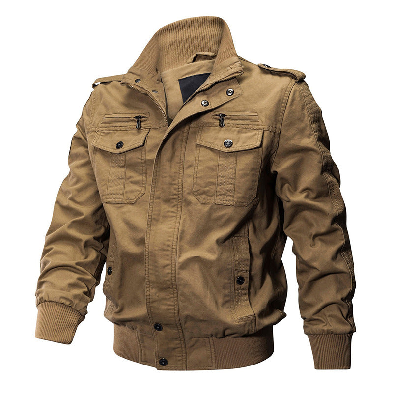 🧥 69% OFF NOW! 🔥 Men's Military Stand Collar Zipper Jacket - Durable & Weather-Resistant, Tactical Style with Multiple Pockets for Outdoor/Urban Wear 🏔️📦