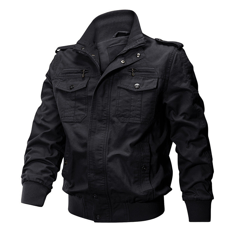 🧥 69% OFF NOW! 🔥 Men's Military Stand Collar Zipper Jacket - Durable & Weather-Resistant, Tactical Style with Multiple Pockets for Outdoor/Urban Wear 🏔️📦