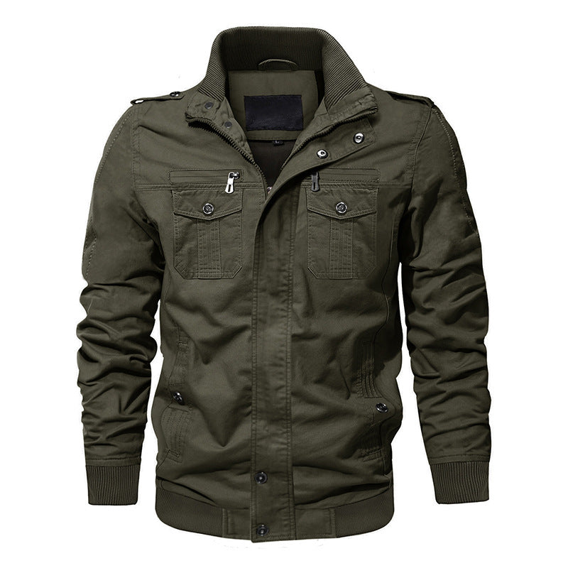 🧥 69% OFF NOW! 🔥 Men's Military Stand Collar Zipper Jacket - Durable & Weather-Resistant, Tactical Style with Multiple Pockets for Outdoor/Urban Wear 🏔️📦