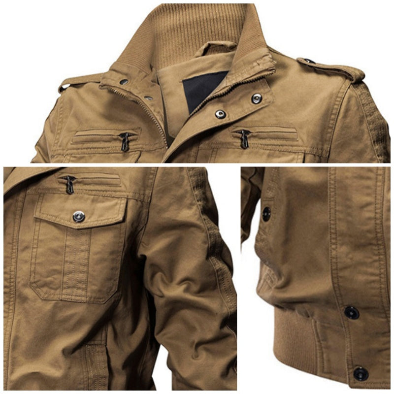 🧥 69% OFF NOW! 🔥 Men's Military Stand Collar Zipper Jacket - Durable & Weather-Resistant, Tactical Style with Multiple Pockets for Outdoor/Urban Wear 🏔️📦