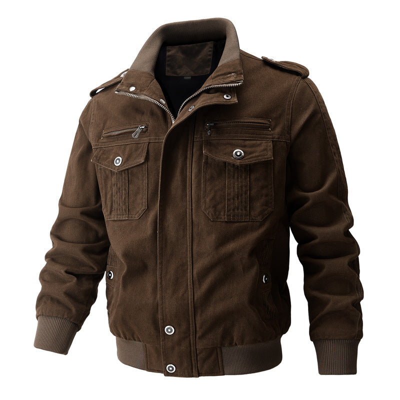 🧥 69% OFF NOW! 🔥 Men's Military Stand Collar Zipper Jacket - Durable & Weather-Resistant, Tactical Style with Multiple Pockets for Outdoor/Urban Wear 🏔️📦