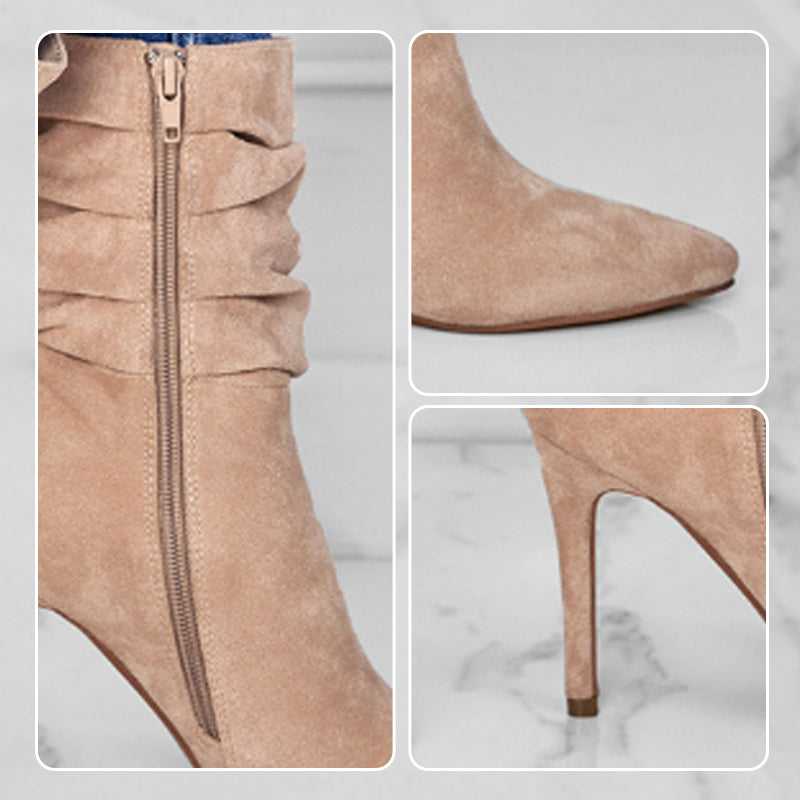 💥Fabric material upgrade-Women's Pointed Toe High Heel Short Boots
