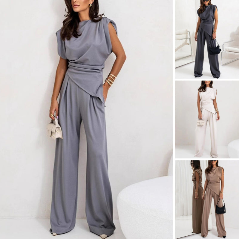 Women's Elegant Solid Color Two-Piece Set