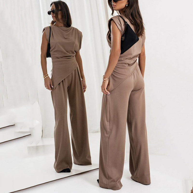 Women's Elegant Solid Color Two-Piece Set