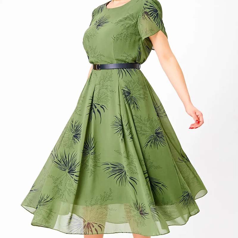 Spring Specials Women's A-Line Midi Dress with Belt