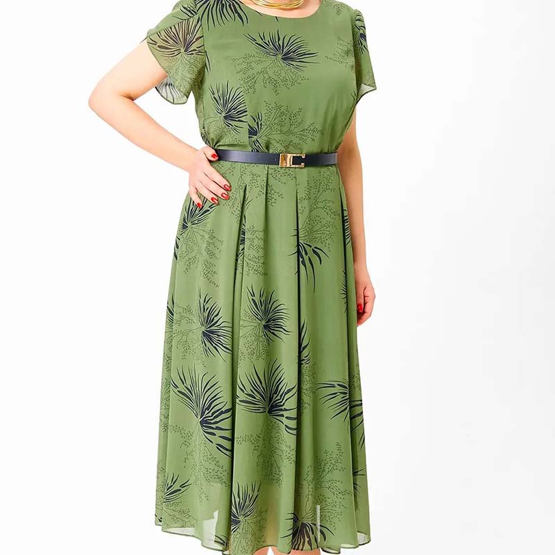 Spring Specials Women's A-Line Midi Dress with Belt