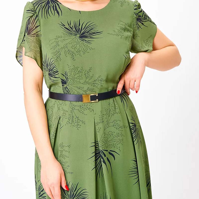 Spring Specials Women's A-Line Midi Dress with Belt