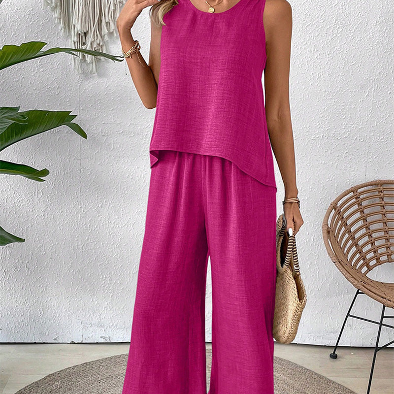 ✨2025 New Arrivals 52% OFF✨Sleeveless Top & Wide-Leg Pants Set