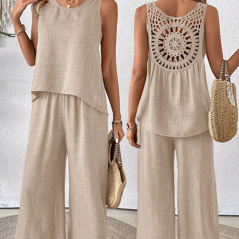 ✨2025 New Arrivals 52% OFF✨Sleeveless Top & Wide-Leg Pants Set