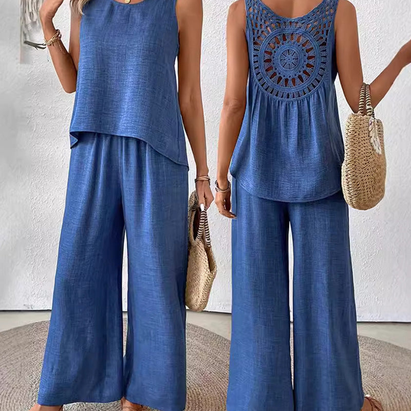 ✨2025 New Arrivals 52% OFF✨Sleeveless Top & Wide-Leg Pants Set