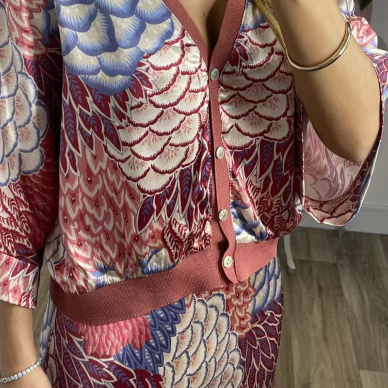 Women's V-Neck Top & Maxi Skirt 2-Piece Set