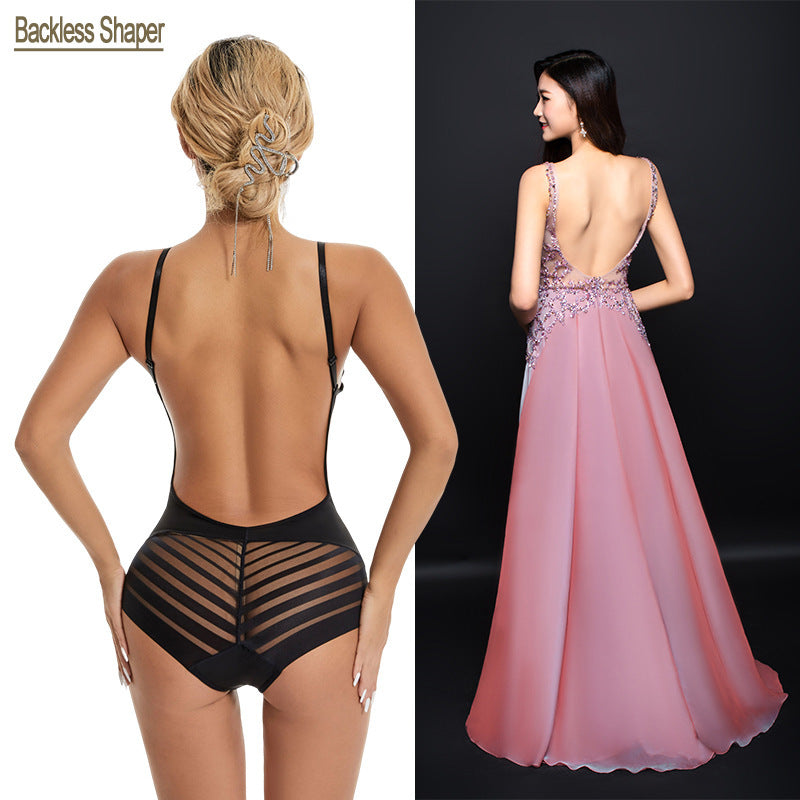 Women's Sexy Backless U-Plunge Push-Up Shapewear Bodysuit