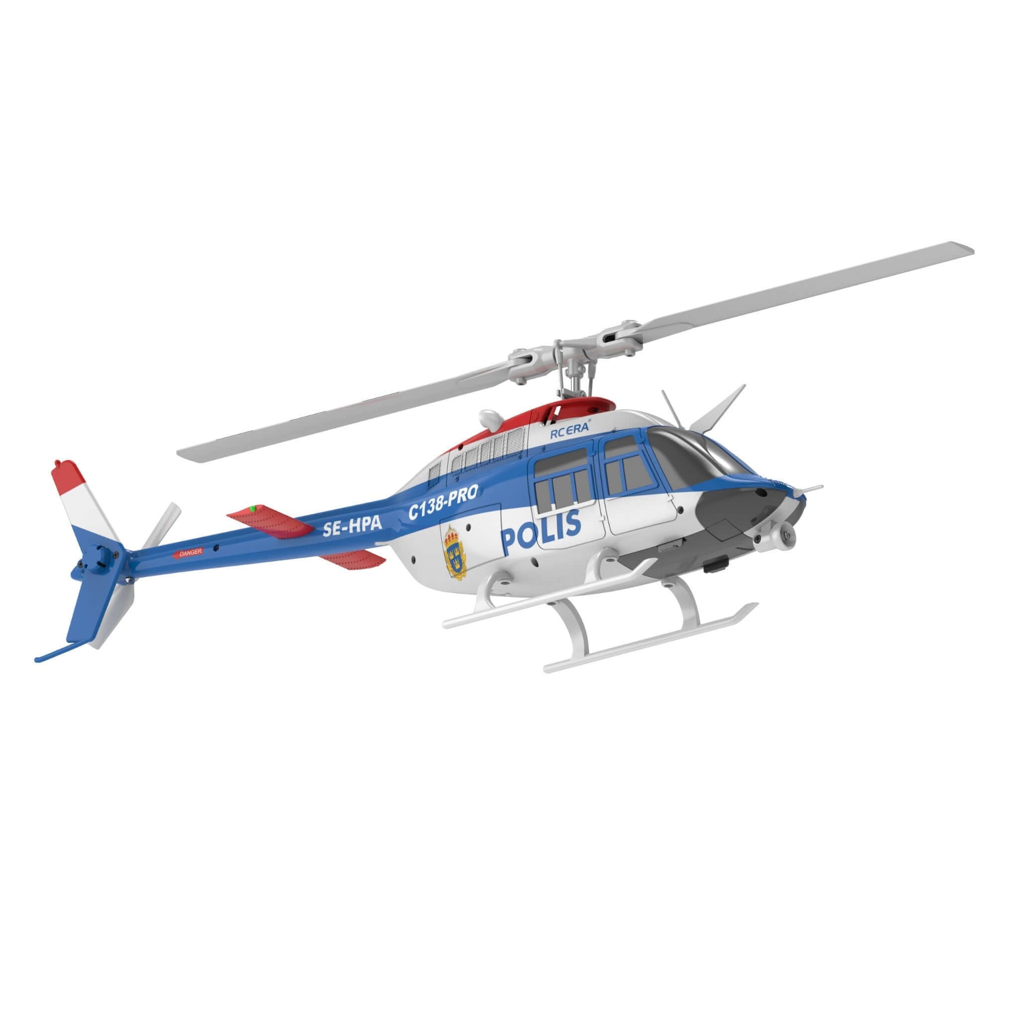 RC ERA C138 PRO 6CH Brushless Police RC Helicopter with Optical Flow & LED Lights