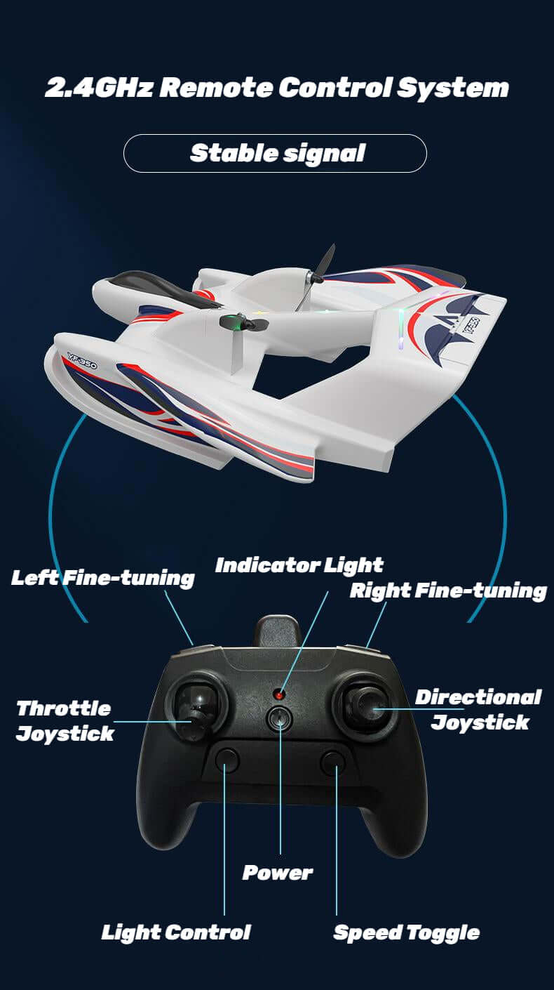 Kidstoylover Sea, Land, Air Glider with Gyro & LED